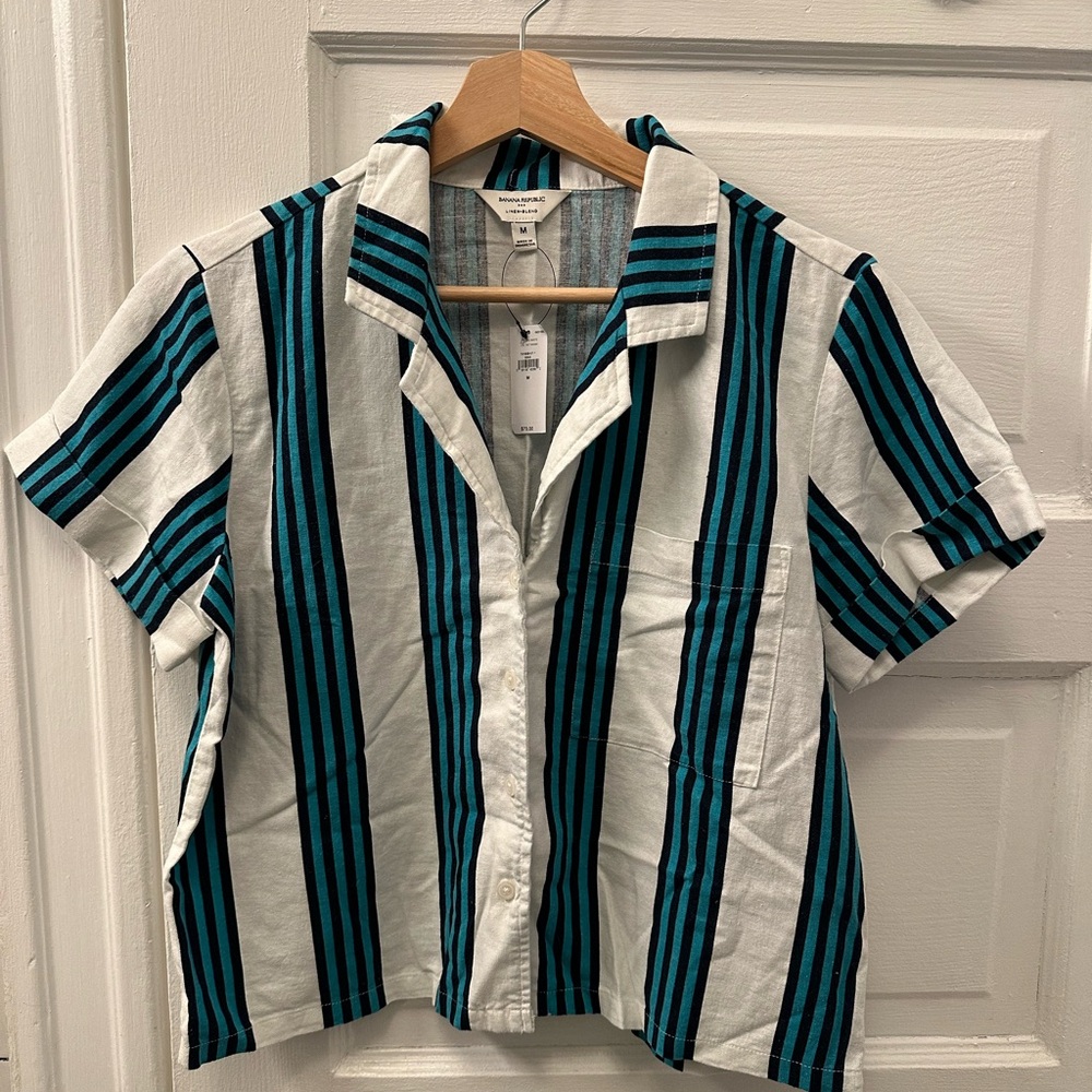 Banana Republic Striped Button-Down Shirt